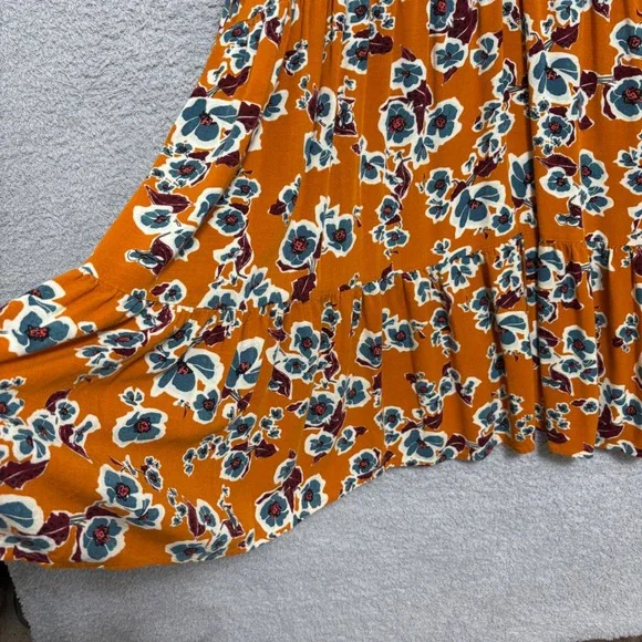 Ava & Viv 3X Floral Babydoll Midi Dress Tiered Short Sleeve Pockets - Picture 9 of 15